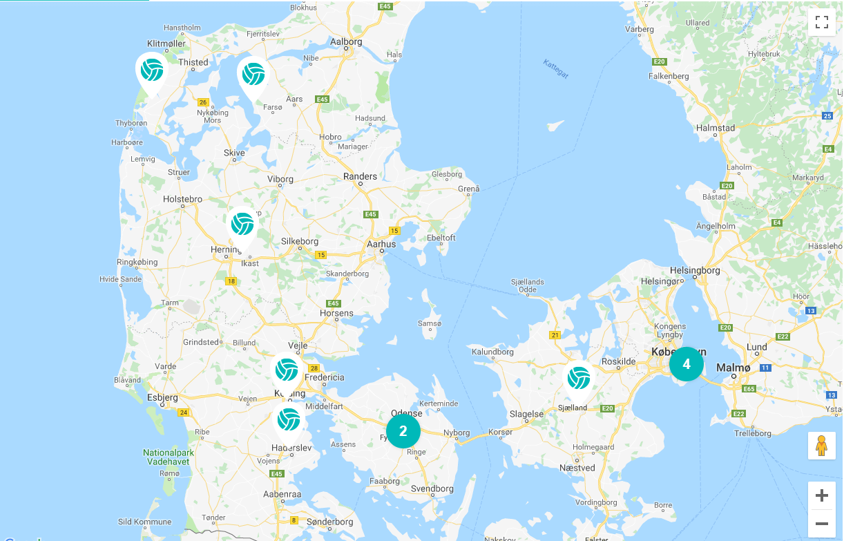 Danmarkskort Beachvolleyens Dag 2019